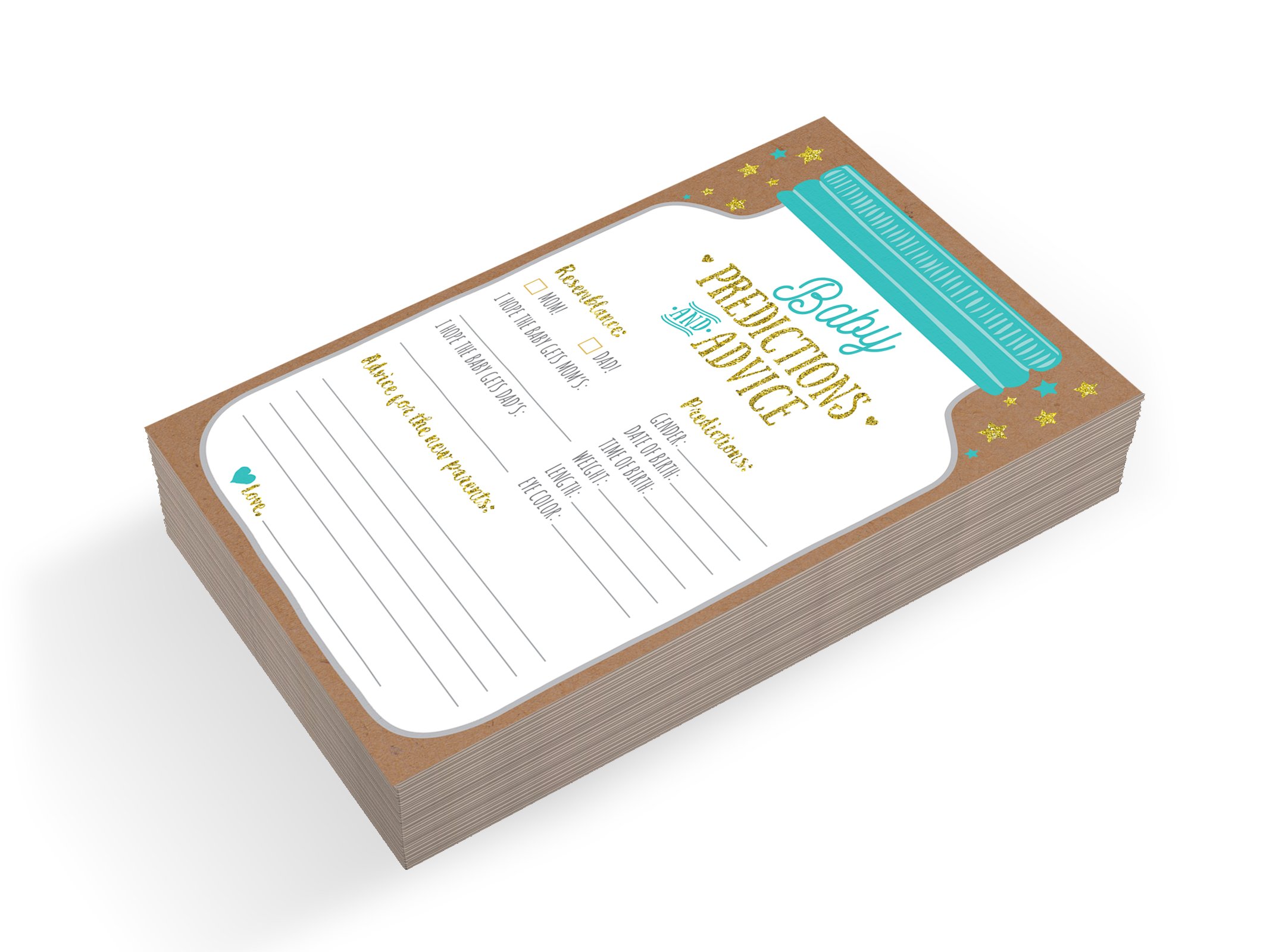 50 Mason Jar Baby Shower Prediction And Advice Cards Gender