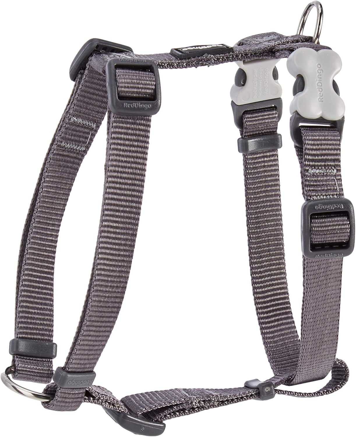 Red Dingo Classic Dog Harness Plain, Grey, X-Small 12mm, Cool Grey, XS