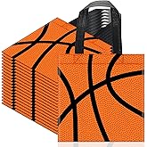 24 PCS Basketball Non-Woven Party Favor Bags with Handles Basketball Party Favor Bags Goodie Treat Candy Bag for Sports Theme Party Birthday 7.87 x 7.87 Inch
