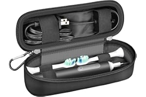 TANMQIN Electric Toothbrush Case Bag Compatible with Oral-B Smart 1500/ for Pro 1000 2000 3000/ for Philips Sonicare ProtectiveClean 4100 5100 6100, Storage Holder Cover for Accessories (Box Only) - Black