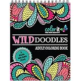 Wild Doodles Adult Coloring Book - Features 50 Original Hand Drawn Anti-Stress Designs Printed on Artist Quality Paper, Hardb