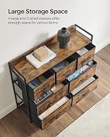 SONGMICS Chest of Drawers 7-Drawer Cabinet Rustic Brown Black LTS137B01 view 4