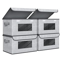 Univivi [4-Pack Fabric Storage Boxes Collapsible