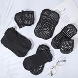 Zuimei 5 Pairs Non-Slip Grip Socks for Pilates Yoga UK 4-7 Black view 6