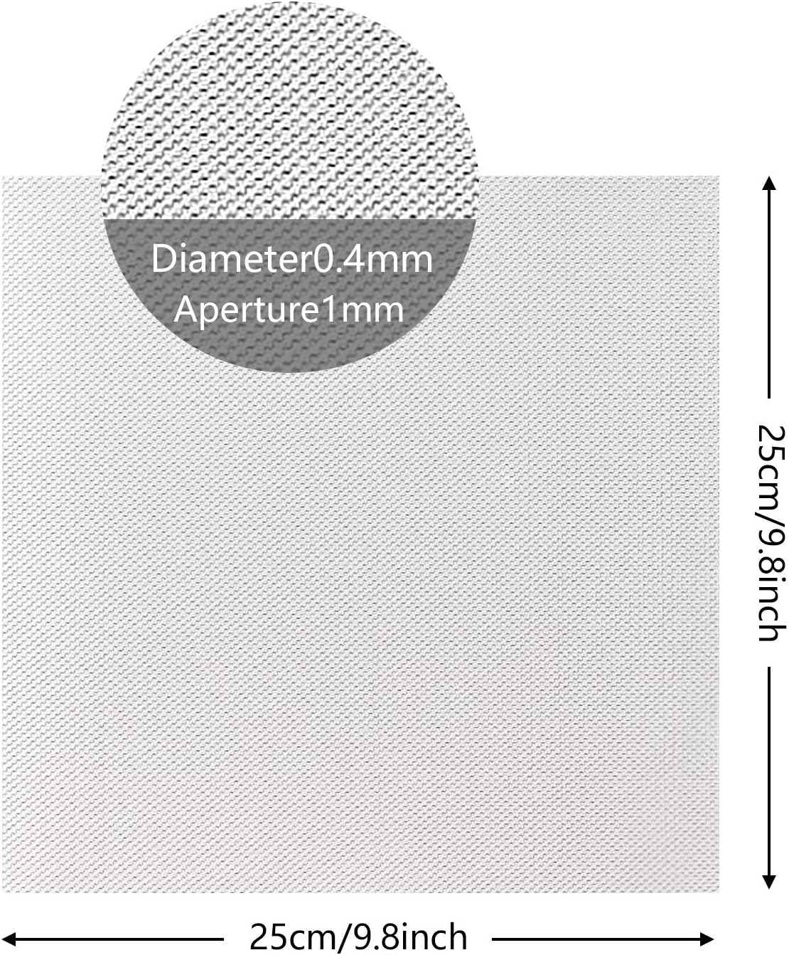 Vandicka 4 PCS Stainless Steel Wire Sheet, 25 x 25 cm Square Panels, 20 Gauge 1mm Hole Metal Wire Gauze - Image 3