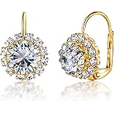Brazel 18K Gold Plated Crystal Flower Earrings for Women