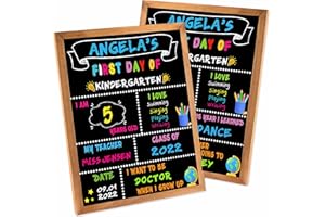 WEMEMORN First Day of School Sign - First Day of School Board - 14” X 11” Double-Sided, First & Last Day of School Chalkboard with Frame for Kids, Back to School Supplies for Preschool Kindergarten 1st Grade