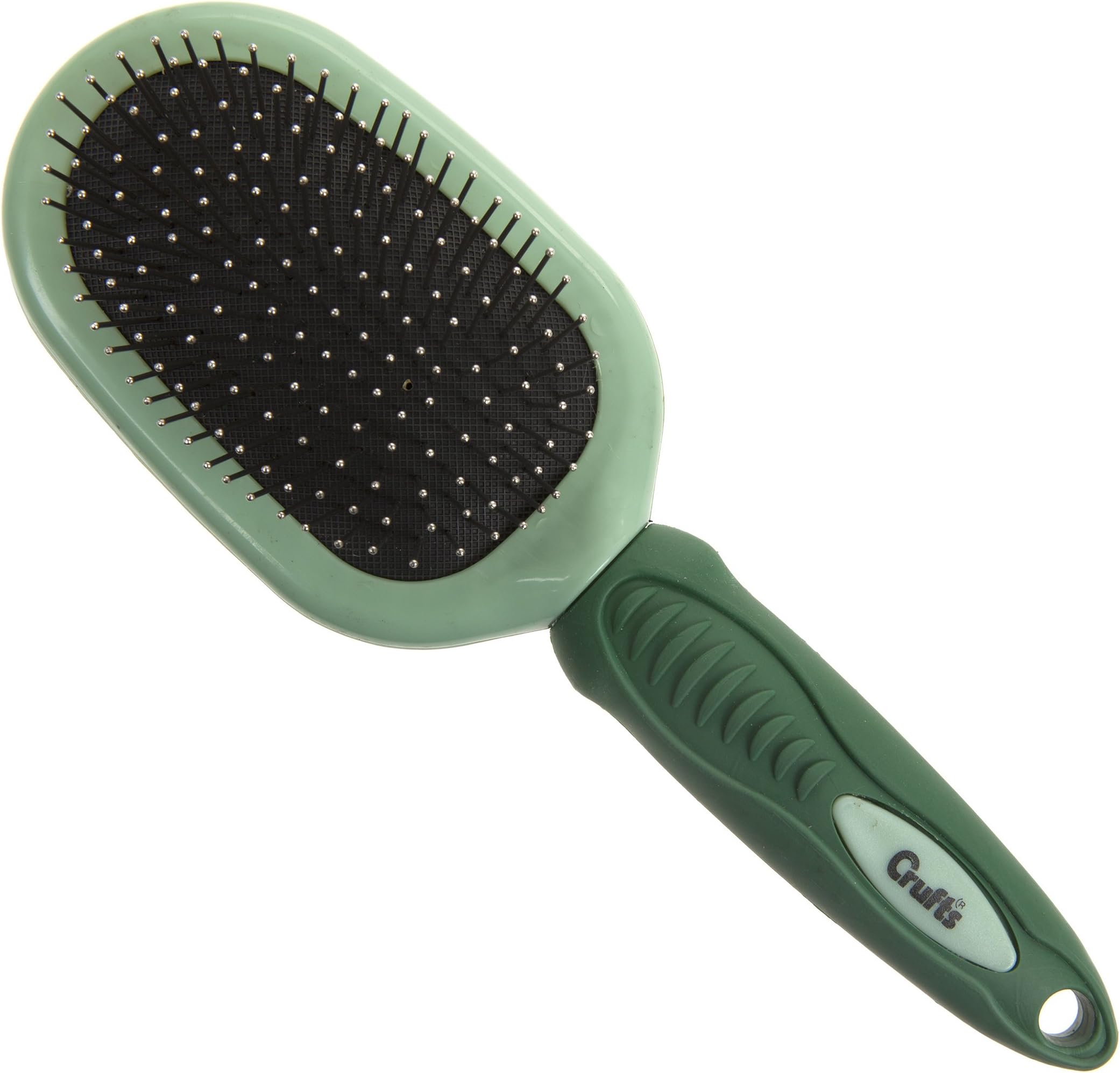 Large Dog Brush with Ergonomic Soft Grip Handle, Pet Fur Brush, Oval on One side, Approx.24 cm