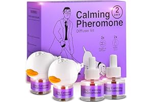 CLIZKYTOONOW Dog Pheromones Calming Diffuser – 2-Pack – Ideal for Stress Barking, Separation Anxiety, Chewing, Fireworks – Stress Relief Device for Pets