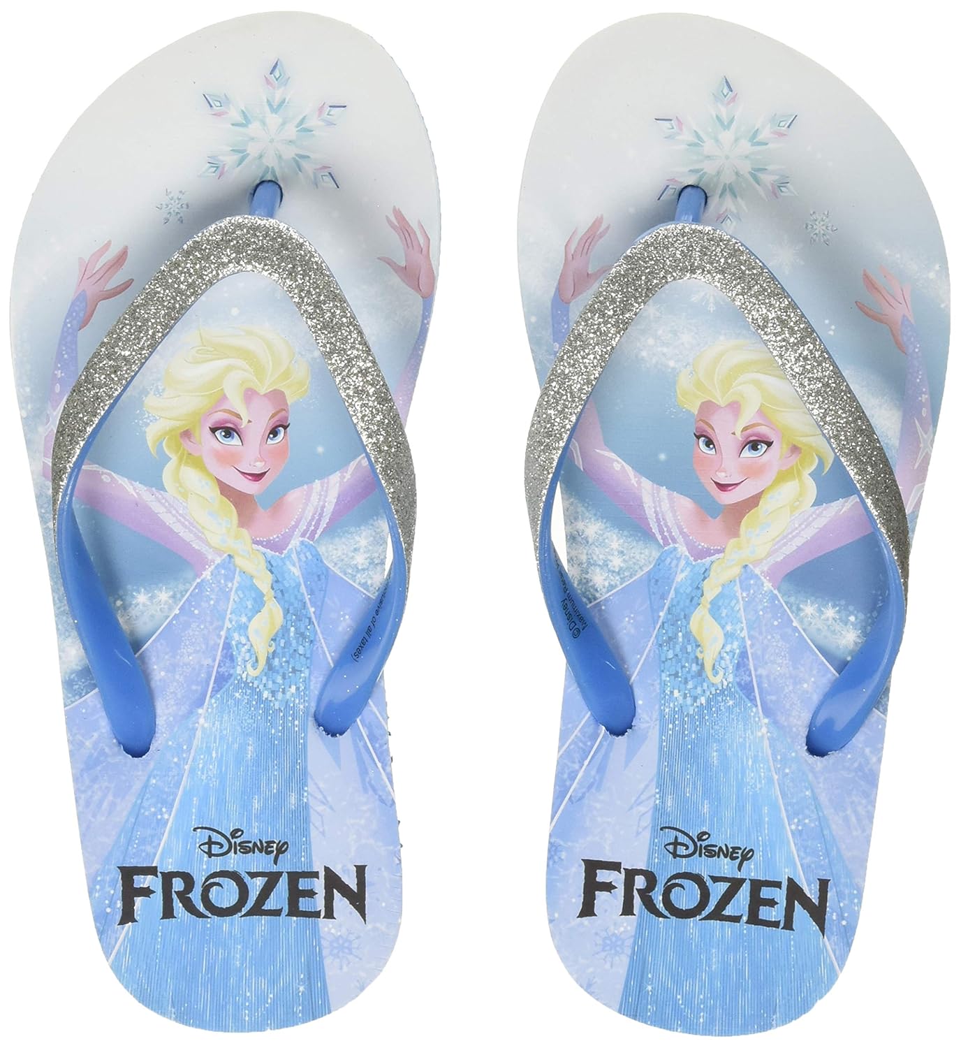 girls blue flip flops