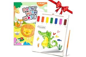 YPLUS Paint with Water Books for Toddlers, Art Craft Toys Watercolor Painting Pape, Gift for Kids Ages 1-3, 2-4, 4-6, Drawing with Brush - Animals