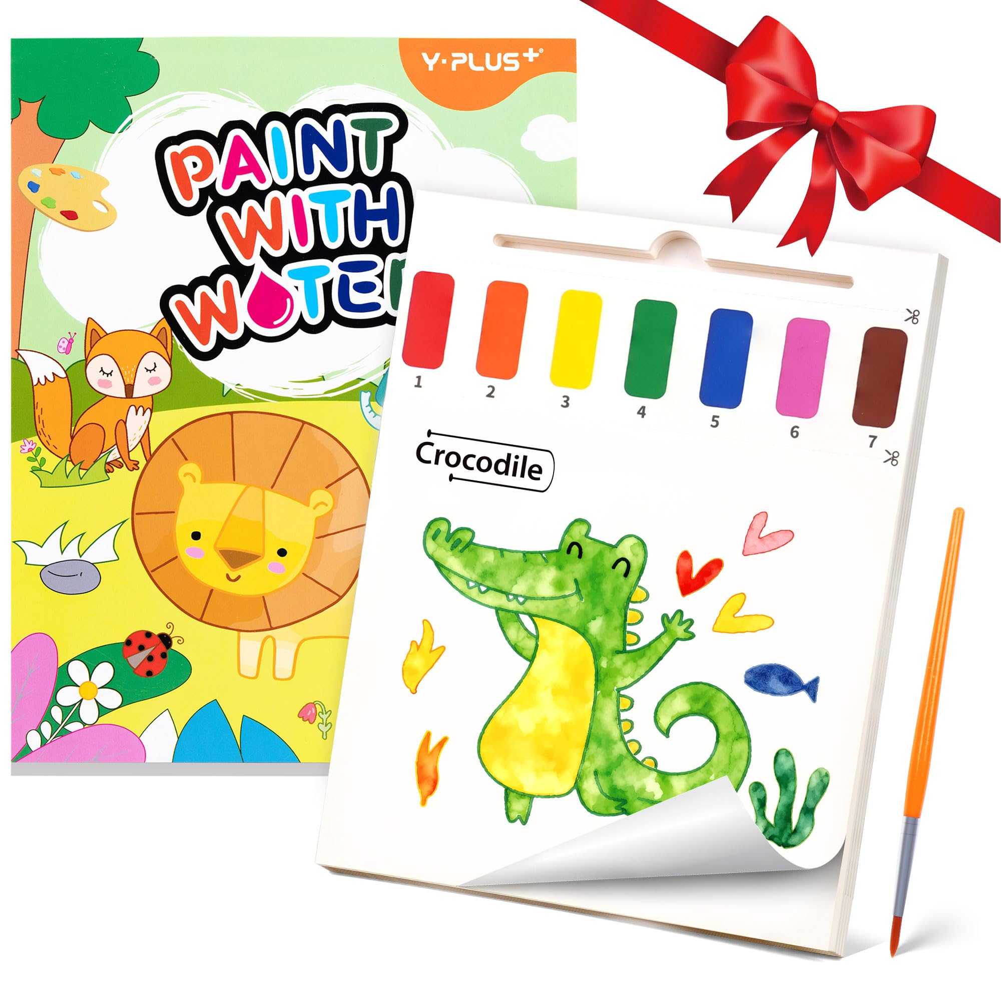YPLUS Water Colouring Book for Children Painting Watercolour Paint Set Paper for Kids, Magic Book Arts and Crafts Gift for Drawing - Animals