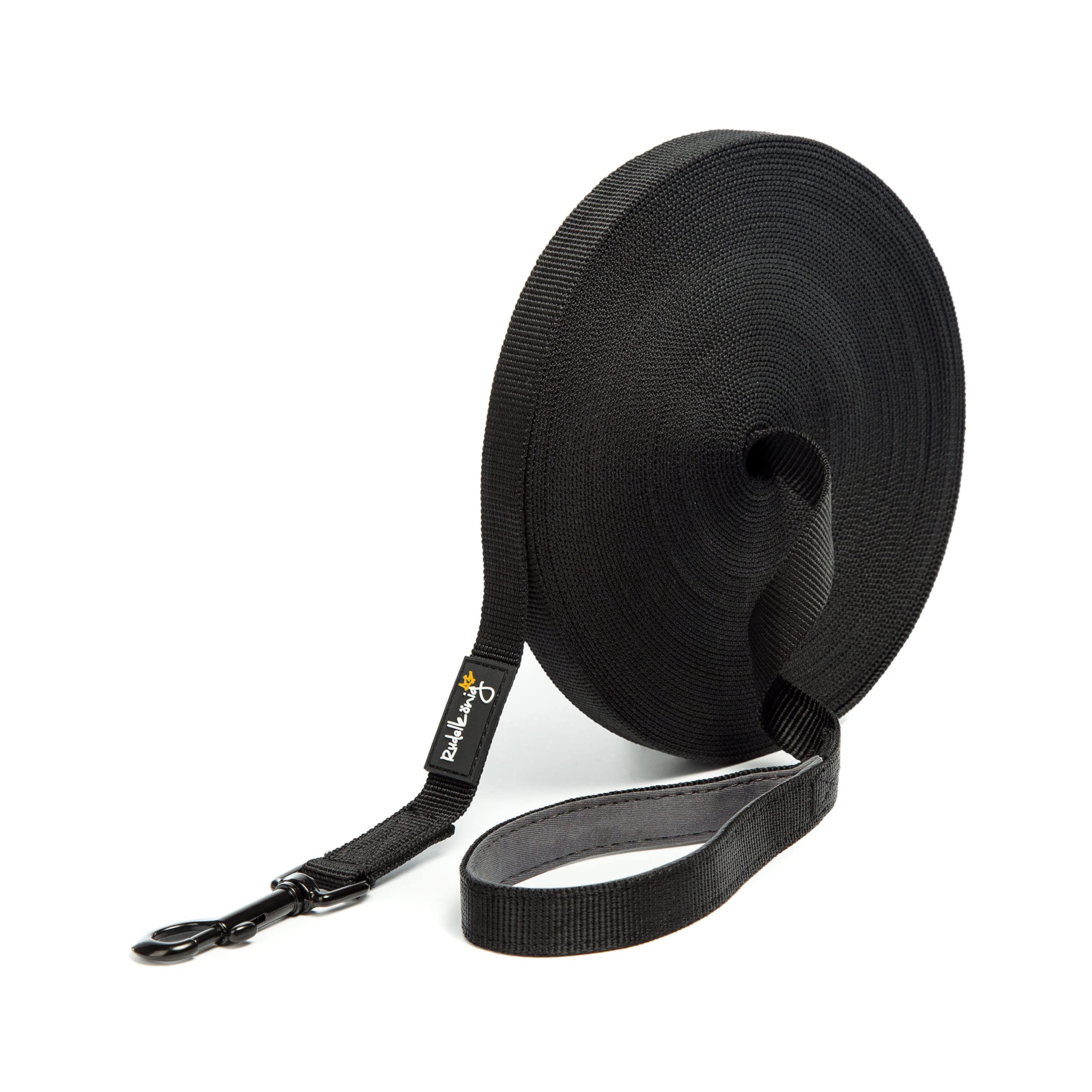 Rudelkönig tow leash with handle padding - 5m / 10m / 15m / 20m - Robust & weatherproof long line dog lead leash for successful dog training