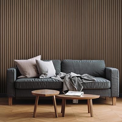 Fuse Acoustic Smoked Oak Wall Panels 240x60cm 3 Pack MDF Slats 35x12mm