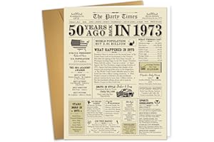 Ogeby Funny 50th Birthday Card Gifts for Women Men, Jumbo 50th Wedding Anniversary Card Gifts for Parents Couple, Vintage 50 Year Old Gifts for Dad Mom Friend, Back in 1973