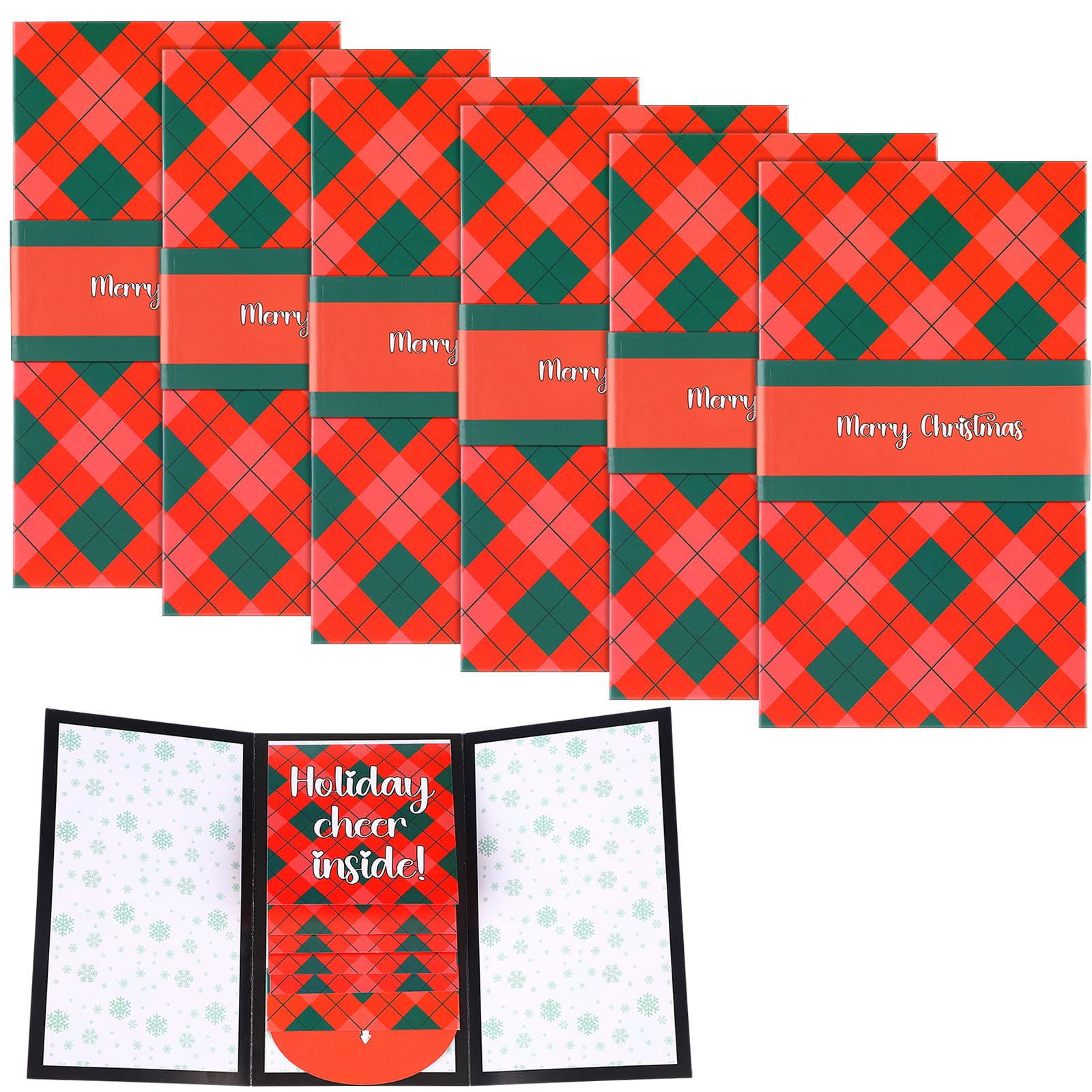 Photo 1 of 6Pcs Christmas Gift Card Booklet Christmas Envelope Booklet for Cash Xmas DIY Surprise Money Card Sleeve Book Holder Xmas Holiday Party Supplies Gifts for Family Friends
