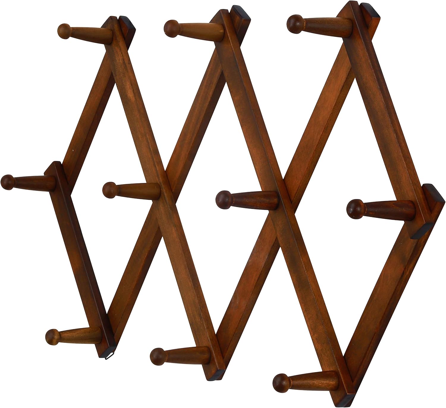 Dseap Accordian Wall Hanger Wooden Coat Rack Wall Mounted