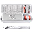 co2CREA Hard Travel Case Replacement for JBL Flip 7 Flip 6 FLIP 5 Waterproof Portable Bluetooth Speaker (White Case)