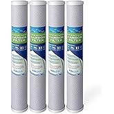 Standard Whole House Coconut Shell Carbon Block 5 Micron Water Filter 20” x 2.5” Fits 20” x 2.5” Housings. Remove Chlorine and Bad Odor. Compatible with C1-20, HX-CB-25-2010, F3WCB32 Pack of 4