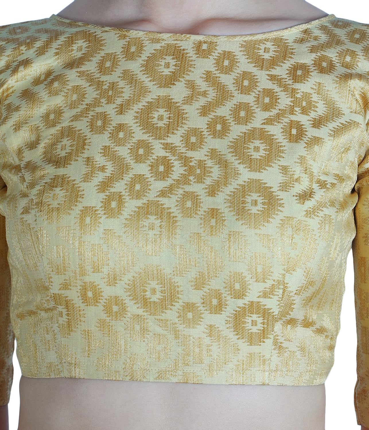 studio shringaar women's golden brocade saree blouse.