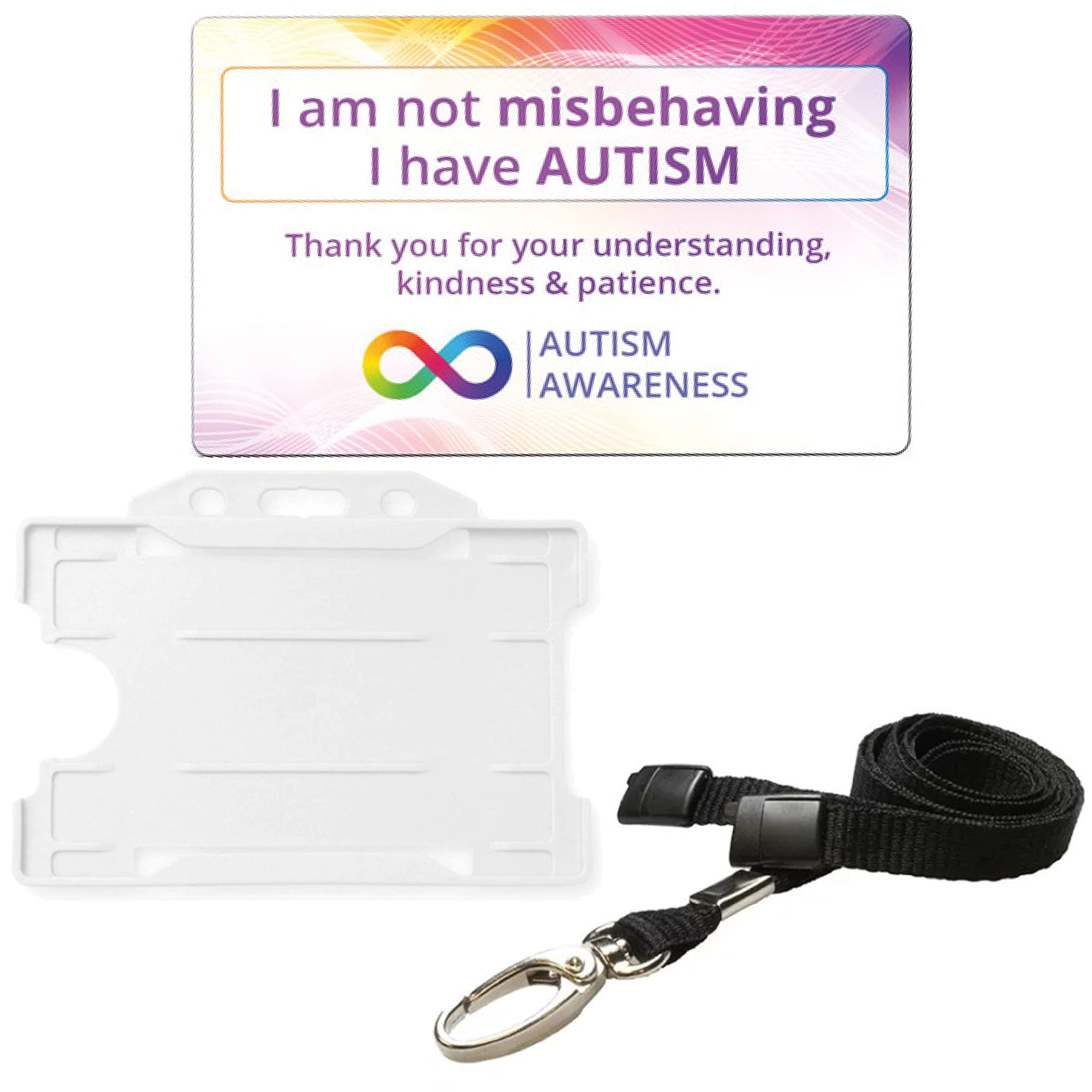 I’m Not Misbehaving Autism Card with Card Holder and Lanyard Autism Awareness