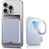SOUNDBYTE Stronger Magnetic Wallet for iPhone 17/16/15/14/13/12 Series & for MagSafe Cases | N52 Magnet RFID Blocking Leather Magnetic Card Holder with Powerful Magnets | Holds 3 Cards | Light Purple