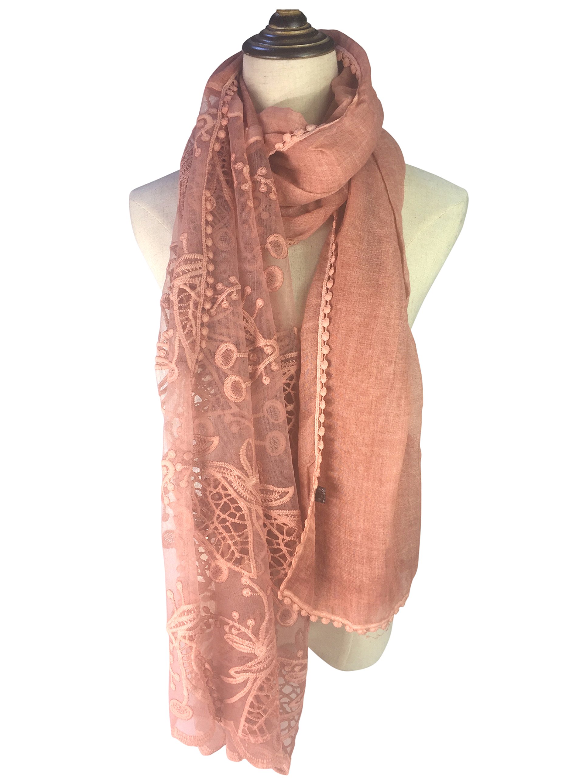 YOUR SMILE Women Lace Stylish Warm Blanket Scarf Gorgeous Wrap Shawl YOUR SMILE Women Lace Stylish Warm Blanket Scarf Gorgeous Wrap Shawl