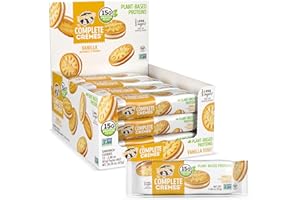 Lenny & Larry's The Complete Cremes®, Sandwich Cookies, Vanilla, Vegan, 5g Plant Protein, 6 Cookies Per Pack (Box of 12)