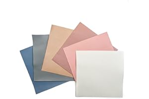 LEATHERAA ITALIAN LEATHER COMPANY Beige Leather Genuine Sheepskin Leather: Leather 6 Pack in Pastel Colors Each Leather Piece is 5x5 inches Large and Ready for Crafting