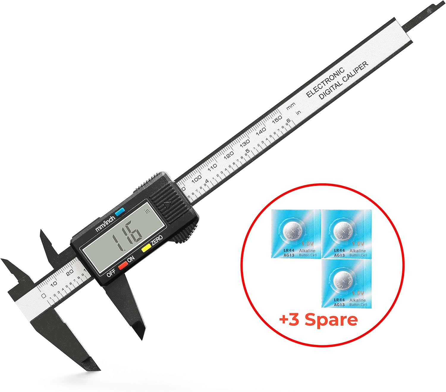 Digital Calipers Digital Caliper Plastic Fiber Black Measure Tool LCD