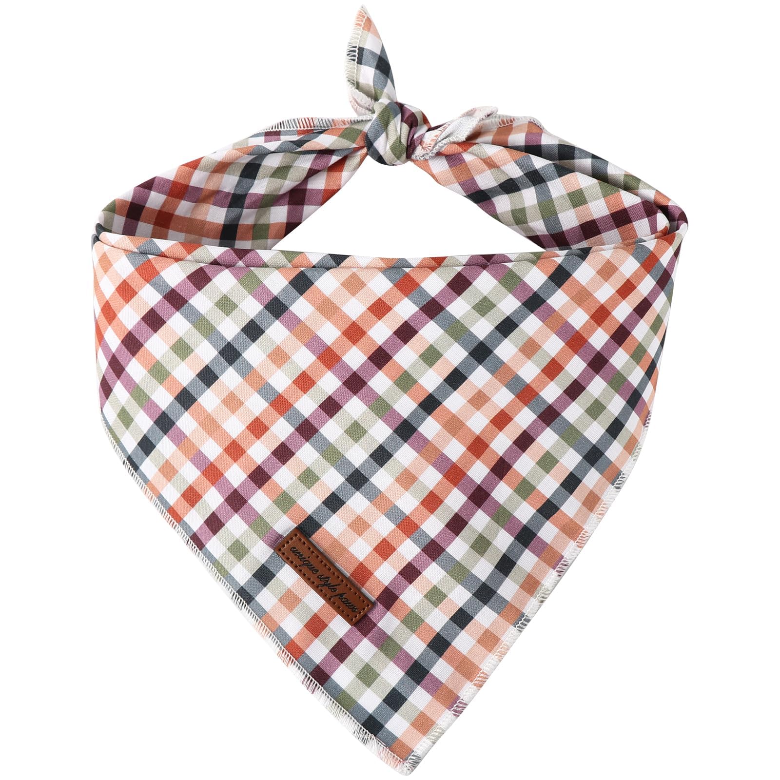 Unique style paws Dog Bandanas, Triangle Plaid Pet Scarf for Boy and Girl, Premium Durable Fabric, Colorful Plaid Dog Kerchief for Medium and Large Dogs (Small)