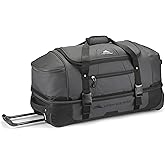 High Sierra 28” Wheeled Rolling Duffle Bag, Lightweight and Durable Weekender Travel Duffle bag with Recessed telescoping pull handle, 64L Capacity, Black
