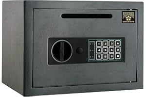 STALWART Electronic Safe Deposit Box - Drop Safe with Digital Keypad and 2 Manual Override Keys for Business Cash Drops or Home Safety by Paragon Safes (Black)