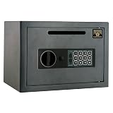 Electronic Safe Deposit Box - Drop Safe with Digital Keypad and 2 Manual Override Keys for Business Cash Drops or Home Safety by Paragon Safes