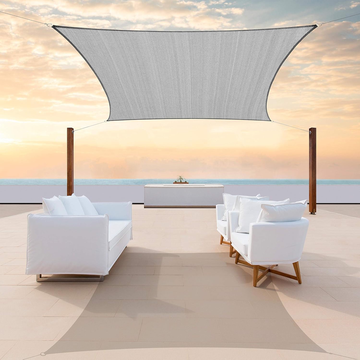 ColourTree 12' x 20' Grey Rectangle Sun Shade Sail Canopy Awning Fabric Cloth Screen - UV Block UV Resistant Heavy Duty Commercial Grade - Outdoor Patio Carport - (We Make Custom Size) : Garden & Outdoor