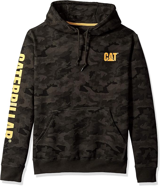 Caterpillar Big and Tall Men's Trademark Banner Hooded Sweatshirt