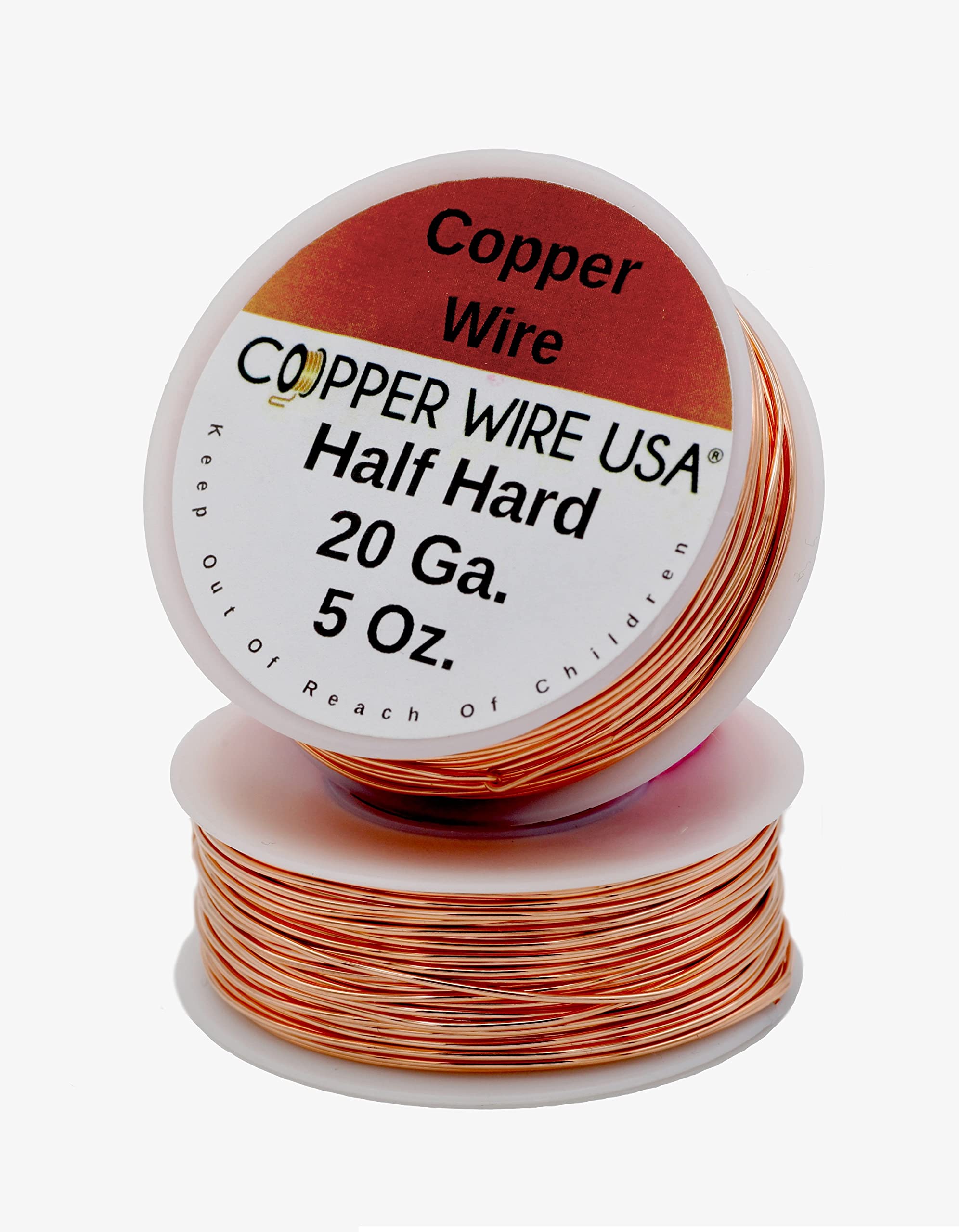 Solid Bare Copper Round Wire 5 Oz Spool Half Hard 12 to 30 Ga (22 Ga - 170 Ft)