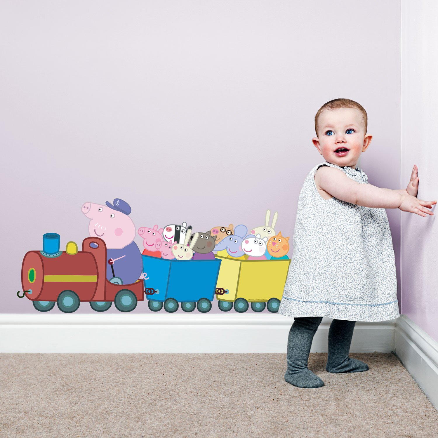 Stickerscape Peppa Pig Transport Wall Stickers (Train - Regular Size)| Official Peppa Pig Wall Decal, Wall Decor | Easy to Apply, Cleanly Removable
