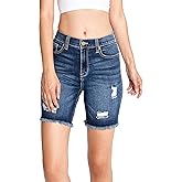 High-Rise Cutoff Bermuda Shorts by Celebrity Pink Jean
