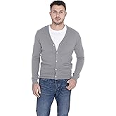 Cashmeren Men's Button Down Cardigan 100% Pure Cashmere Classic Knit V-Neck Sweater