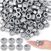 Yaocom 200 Pack 1/2"-13 Hex Nuts Bulk Hot-Dipped Galvanized, Steel Coarse | Steel Coarse Thread Nut Bulk, Hot-dipped Zinc Plated Finish, Heavy Duty Steel Coarse Thread Nuts for Construction Industrial