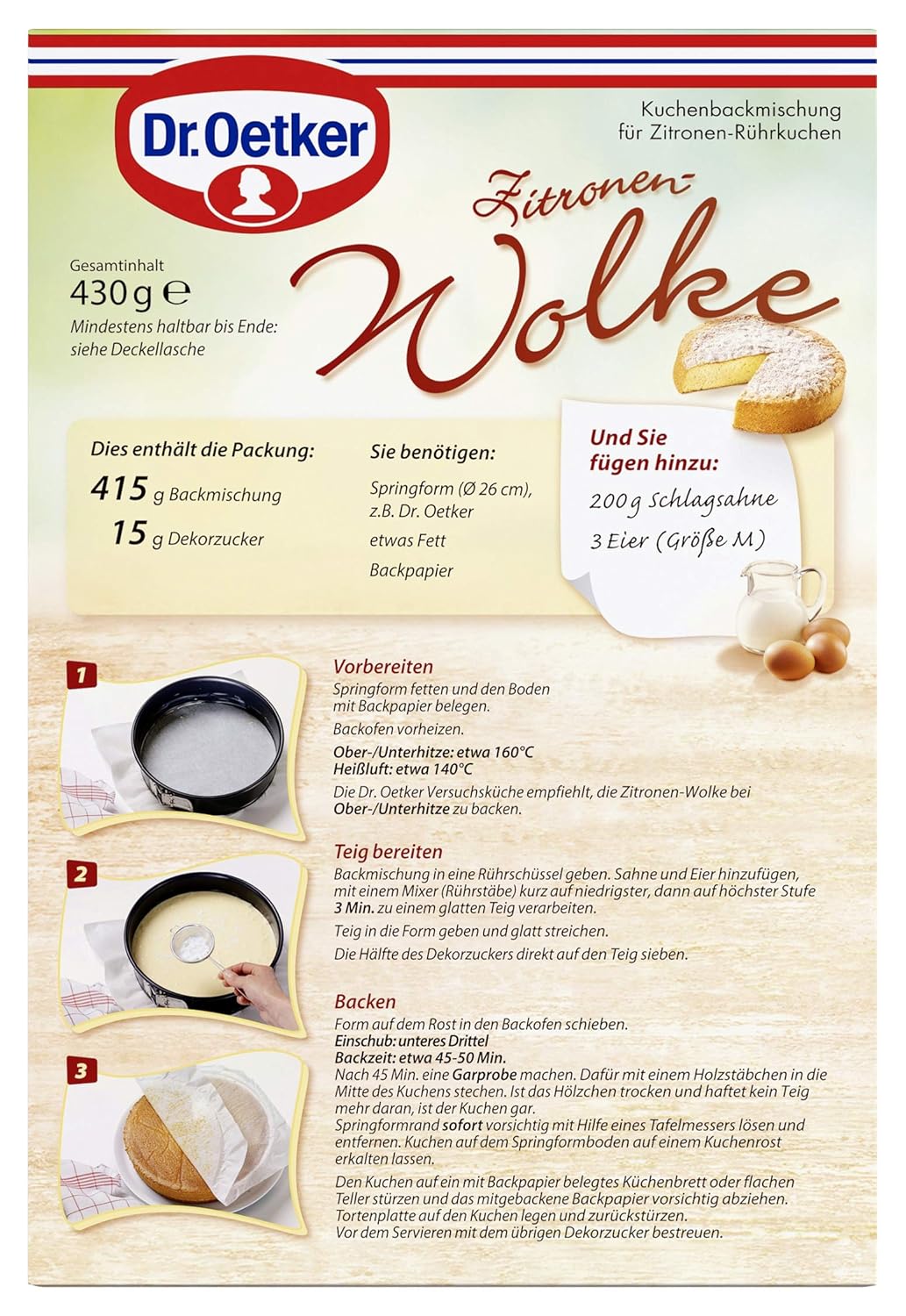 Dr Oetker Zitronen Wolke