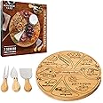 Hammer + Axe Charcuterie Board Set - Rotating Serving Cheese Board with Utensil Tools & Easy-Place Labels - Bamboo Charcuterie Boards Gift Set - Compact & Space-Saving Cheese Platter Tray & Knife Set