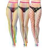 BOARDFEB 3Pcs Fishnet Stockings for Women Halloween Costume Tights | Fishnet Stockings for Women, High Elasticity, One Size, Full-Length Control Top, Essential Fishnet Stockings