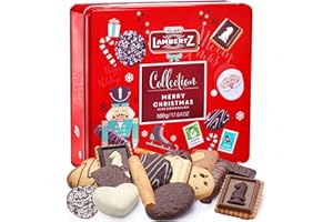 ONE CANDY WAY Lambertz European Holiday Cookie Tin – 64 Cookies, 12 Varieties, – Festive Gift Box Ready to Serve and Gift-Ready for Christmas and Office Sharing – 17 Ounces
