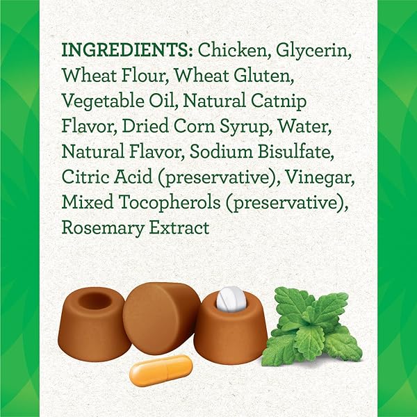 GREENIES FELINE PILL POCKETS FOR CATS NATURAL SOFT CAT TREATS, CATNIP FLAVOR, 1.6 OZ. POUCH (45 TREATS)