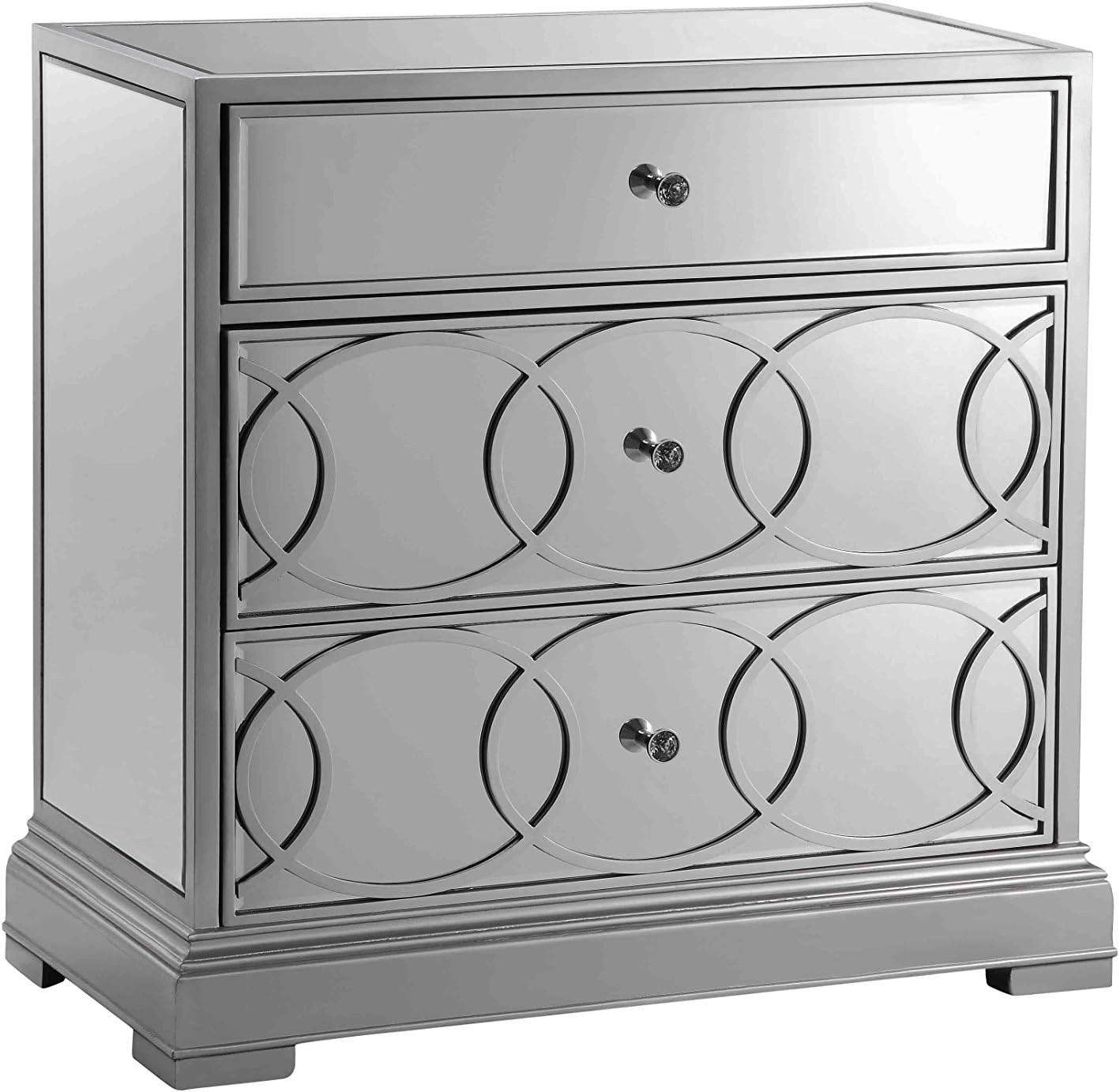 Stein World Furniture Emporia Storage Cabinet, Silver Leaf/Mirrors