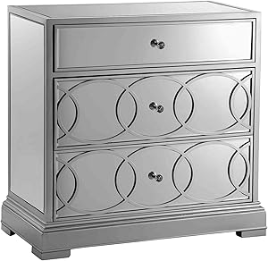 Stein World Furniture Emporia Storage Cabinet, Silver Leaf/Mirrors
