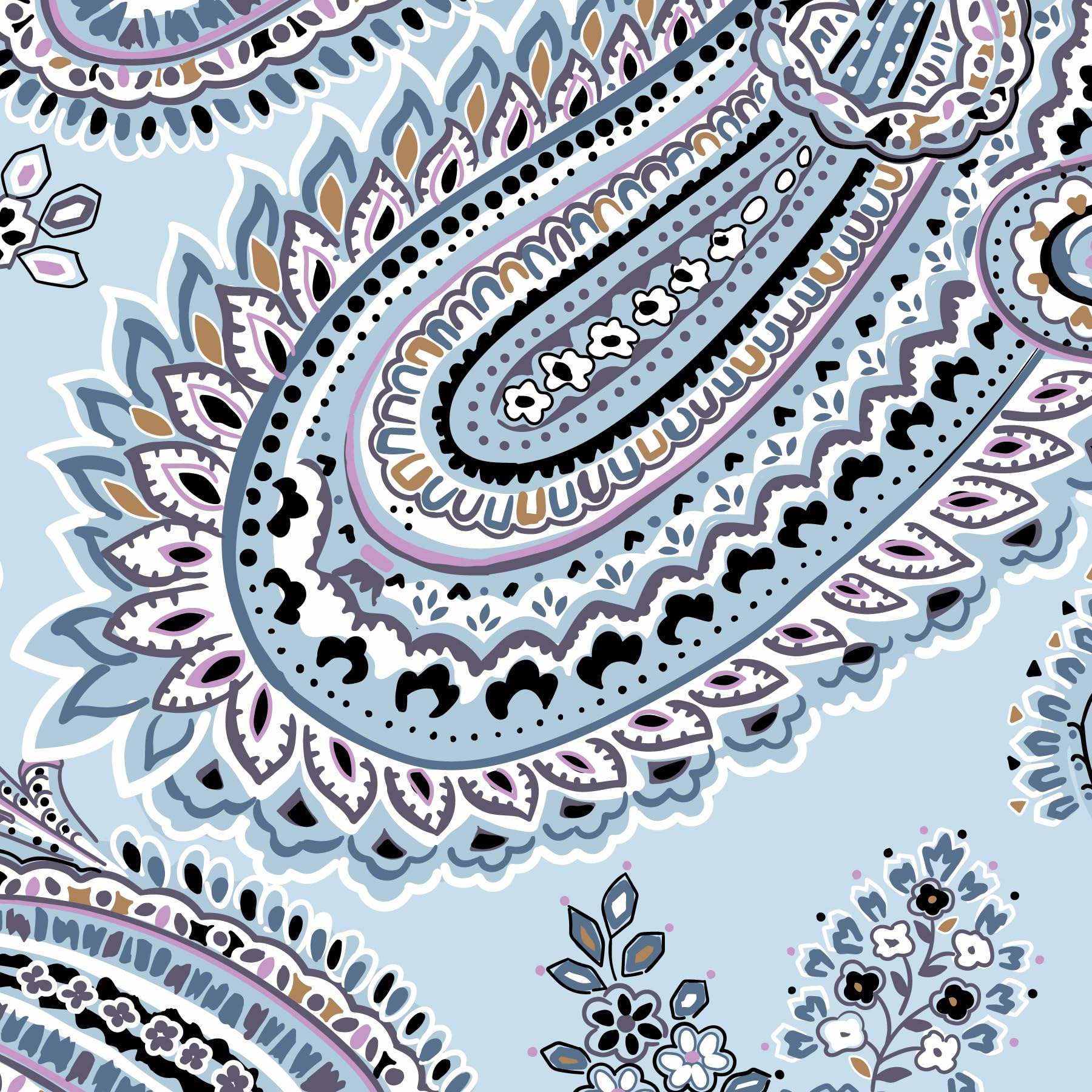 Vera Bradley Women's Cotton Weekender Travel Bag, Soft Sky Paisley, One Size