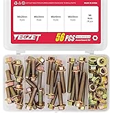 M8 x 20mm 30mm 40mm 50mm Flanged Hex Head Bolts and Nuts kit Grade 8.8 Alloy Steel Metric Flange Hexagon Screws Nuts, Quantit